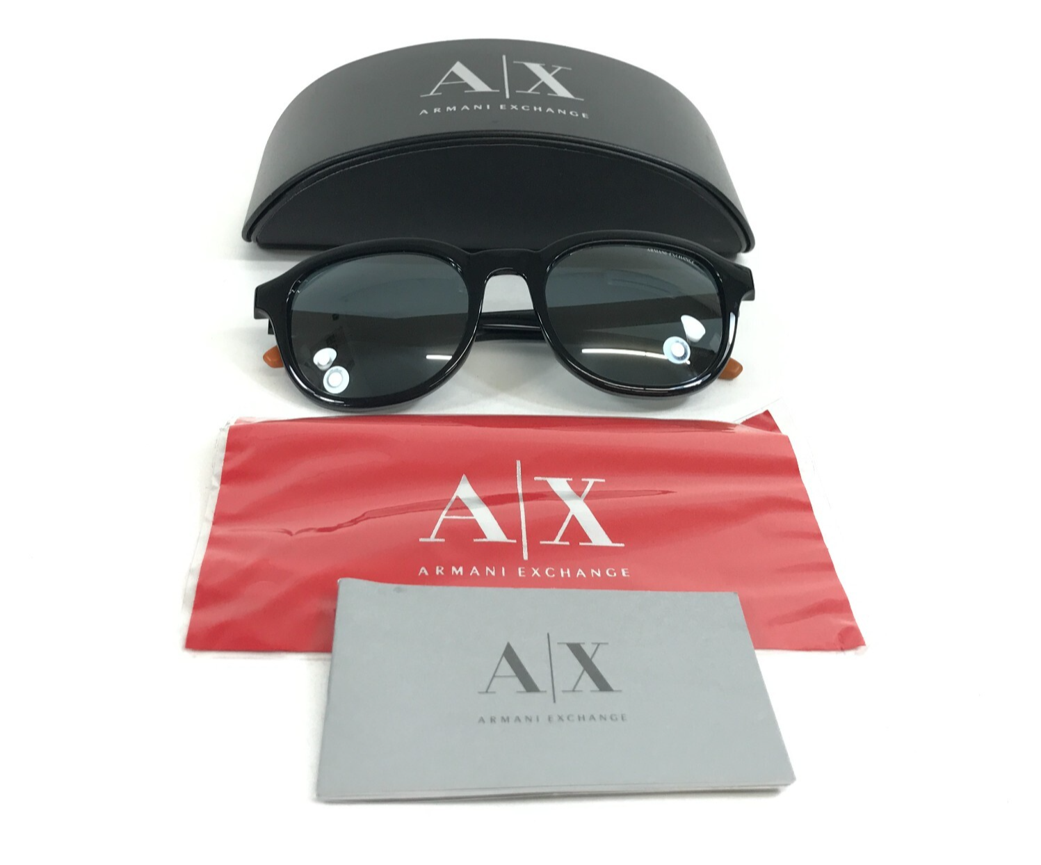 Armani Exchange Sunglasses AX4129SU 81586G Shiny Black Frames with Gray ... - $34.64