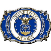 U.S. Air Force Belt Buckle Enamel Blue &amp; Red - £26.99 GBP