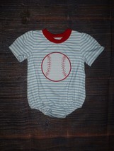 NEW Boutique Baby Boys Baseball Striped Bodysuit Romper Jumpsuit - £12.02 GBP