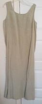 Vintage SUSAN BRISTOL Long Dress Sheath Tencel Linen Celery Green Womens... - £31.08 GBP