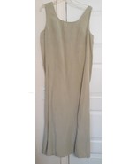 Vintage SUSAN BRISTOL Long Dress Sheath Tencel Linen Celery Green Womens... - £30.37 GBP