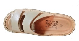 New Women&#39;s Volkswalkers #297-22 beige leather 2 strap slide sandals siz... - £102.22 GBP