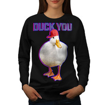 Wellcoda Sarcastic Duck You Womens Sweatshirt, Witty Casual Pullover Jumper - £22.74 GBP+