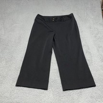 Catos Capri Pants Women Size 12 Black Slacks Dressy Career Wide Leg Straight Fit - £15.18 GBP
