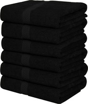 6 Pack Utopia Towels Cotton Bath Towels 24x48 Pool Gym Black Towels - £52.13 GBP