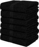 6 Pack Utopia Towels Cotton Bath Towels 24x48 Pool Gym Black Towels - £52.14 GBP