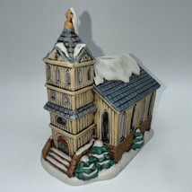 1990 Lefton Colonial Village Church Votive Candle Holder 07839 Smoking Chimney - £38.63 GBP