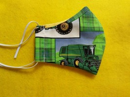 Face Mask Washable Cotton Reusable Reversible Back To School / John DEERE/CHILD - £2.36 GBP