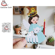 Christmas Angel Girl Candle Sheep Lamb Metal Cutting Dies Scrapbook Card... - $9.79