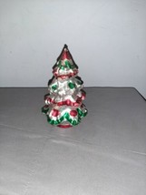 Christmas Tree Candle Holiday Decor Dept 56 Red Green Silver Made in Italy - £11.78 GBP