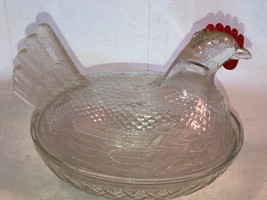 Crystal Glass Hen On A Nest Bowl Depression Glass Mint - £15.84 GBP