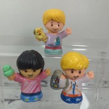 Fisher Price Little People Kids Lot of 3 Blonde Girl With Puppy Boy Back... - $11.88