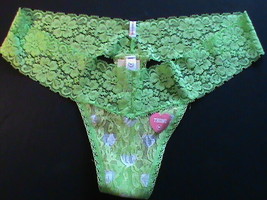 Cheekster thong panty-M extra-low lime-green lace NWT Victoria&#39;s Secret ... - £11.79 GBP