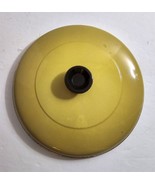 Vintage Yellow Enamel on Aluminum Primitive 8&quot; Round Replacement Lid #27 - $18.81