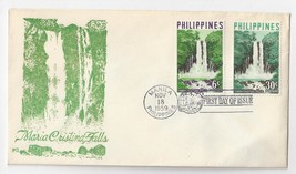 Philippines FDC 1959 Maria Cristina Falls Cover Sc# 807 808 Thermograph Cachet - $5.95