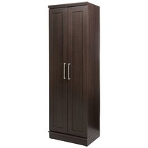 Bedroom Wardrobe Cabinet Storage Closet Organizer in Dark Brown Oak Finish - $417.99