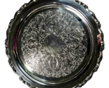 Vintage ONEIDA USA Silver Plated Ornate Design 12&quot; Round Serving Tray Pl... - £22.44 GBP