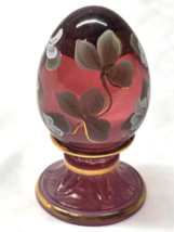 Vintage FENTON Hand Painted SIGNED Glass Egg Paperweight Decor Piece #19... - $60.48