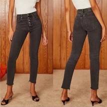 DENIM FORUM Aritzia High Rise Yoko Jeans Faded Black Button Fly - Size 28 - £41.63 GBP
