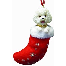 Bichon Frise Christmas Stocking Ornament with &quot;Santa&#39;s Little Pals&quot; Hand... - £15.01 GBP