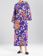 NWT New Designer Natori Caftan Zip Robe Samarkand XS Silky Purple White ... - $188.10