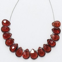 11.40ct Natural Red Garnet Faceted Pear Beads Loose Gemstone Size 6x4mm to 7x5mm - £7.42 GBP
