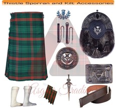 Scottish Ross Hunting Modern Tartan 8 Yard Kilt Outfit For Men Kilt Package - $130.00