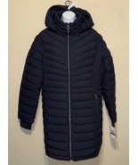 Michael Kors quilted detachable hood full zipper jacket navy SZ XL NEW - $3,444.23 MXN