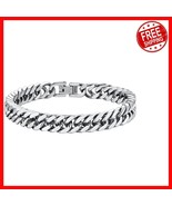 Durable Cuban Link Bracelet in Stainless Steel - Gift Box Included, Size... - $660.61 MXN