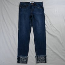 LOFT 26 / 2 Modern Skinny Flip Cuff Dark Wash Stretch Denim Jeans - £9.38 GBP