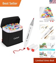Vibrant 81 Alcohol-Based Art Markers with Fine &amp; Chisel Tips - Ideal for... - $52.50
