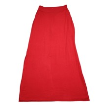 Imagenation Skirt Womens L Red Banded Waist Side Slits Casual Pull On Maxi - $29.70