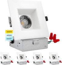 Luxrite 4 Inch Sq.Are Led Recessed Lighting With Junction Box, 15W, 1200 Lumens, - £178.48 GBP