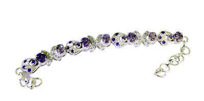 comely Amethyst 925 Solid Sterling Silver Purple Bracelet genuine supply... - $37.61
