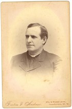 Circa 1880&#39;S Named Cabinet Card Handsome Priest Fenton &amp; Adruss Jamestown, Ny - £12.36 GBP