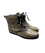 Keds Rain Boots Size 11 / Womens Leopard Animal Print Lace Up Waterproof - $46.39