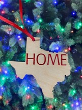 Home Texas Wood Christmas Ornament Handcrafted Houston Dallas Austin - £7.48 GBP