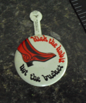 Vintage 1970 Tin Kick the Habit not the Bucket Smoking Clip 1 1/2&quot; Wide - £17.11 GBP