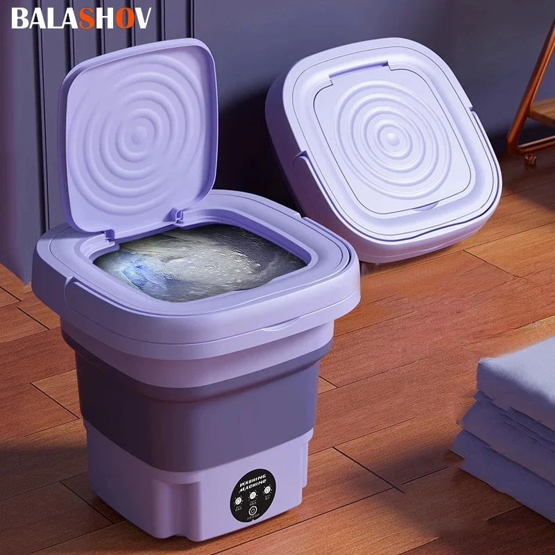 8L Portable Folding Washing Machine Bucket for Clothes Socks Underwear C... - $55.97+