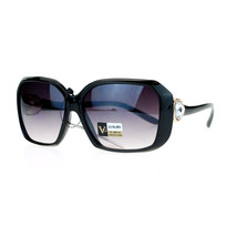 Womens Fashion Sunglasses Square Rectangular Frame Pear Rhinestone - £13.04 GBP