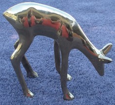Gently Used Solid Brass Decorative Reindeer Figurine - VERY CUTE - VGC - £19.77 GBP