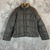 Eddie Bauer Goose Down Jacket Womens Petite Medium Black Quilted Puffer Winter - £18.95 GBP