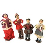Vintage Paper Mache Choir Figurines Christmas Carolers Dolls Set of 4 Ho... - €42,86 EUR