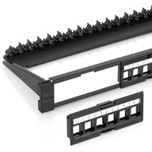 24 Port Keystone Patch Panel (2-Pack) - Snap-In Design With Adjustable R... - £73.47 GBP