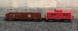 American Flyer S 805 Pennsylvania RR Brown Gondola &amp; 806 Red Caboose - Lot of 2 - £10.32 GBP