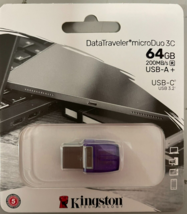 Kingston - DTDUO3CG3/64GB - 64GB DataTraveler microDuo 3C USB Flash Drive - $25.95