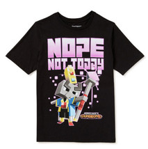 Minecraft Boys Dungeons Nope Not Today Black T-Shirt Sz XS 4-5 - £16.09 GBP