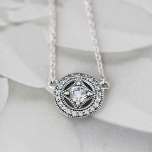 2016 Winter Release 925 Sterling Silver Vintage Allure, Clear CZ Necklace  - $19.80