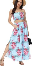 2 Piece Hawaiian Outfits for Women Summer Vacation Beach Floral Crop   (... - £30.24 GBP