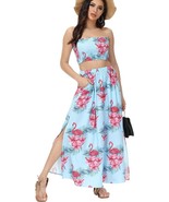 2 Piece Hawaiian Outfits for Women Summer Vacation Beach Floral Crop   (... - £30.66 GBP